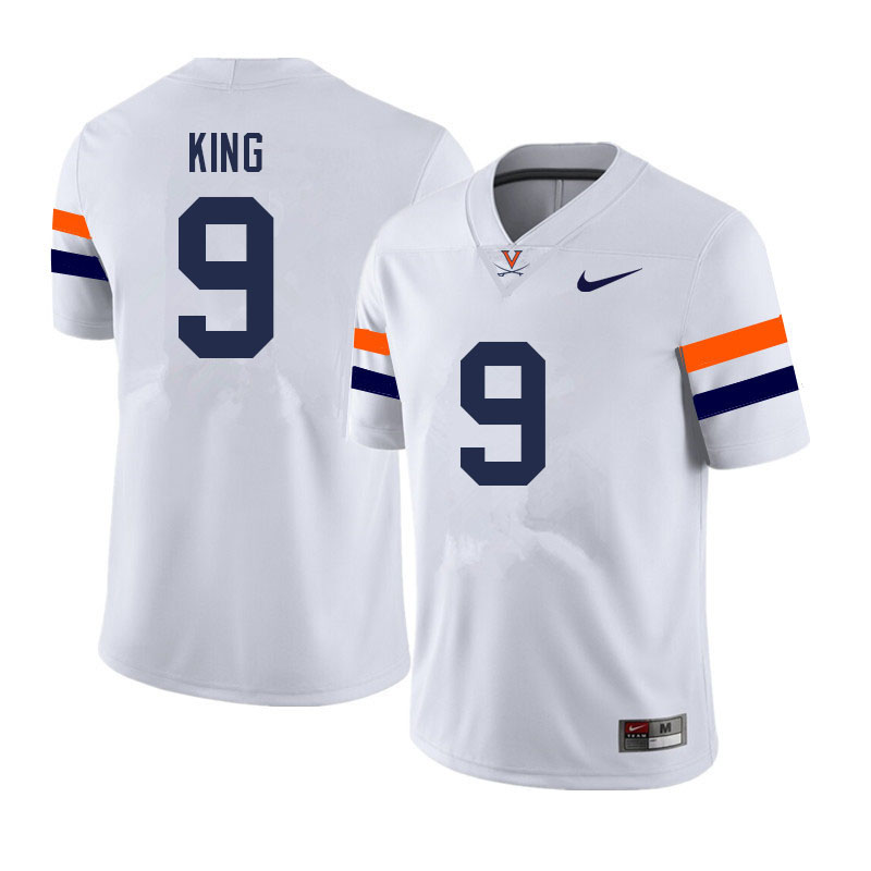 Men #9 Coen King Virginia Cavaliers College Football Jerseys Sale-White - Click Image to Close
